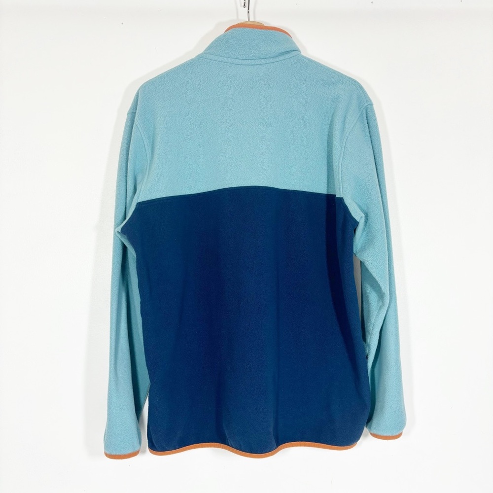 Patagonia Colorblock Fleece Sweatshirt Snap Navy Aqua Sz L - Picture 3 of 14